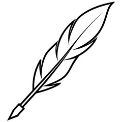 Obraz premium Elegant Writing Quill Line Art Design