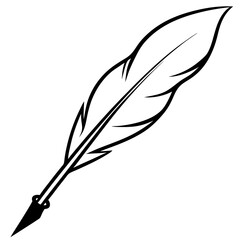 Fototapeta premium Elegant Writing Quill Line Art Design