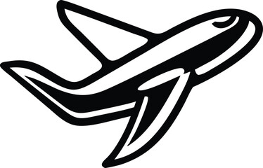 plane silhouette on a white background, vector illustration, airplane vector, aero plane vector