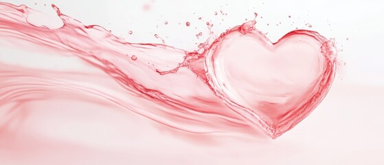 A beautiful splash of pink water forming a heart shape, symbolizing love and passion in a vibrant, artistic manner.