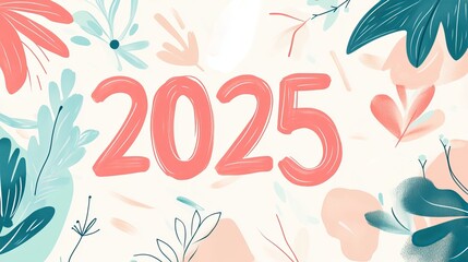 Obraz premium Shiny 2025 New Year Greeting with Sparkles