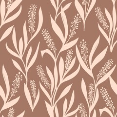 seamless pattern with leaves mocha mousse