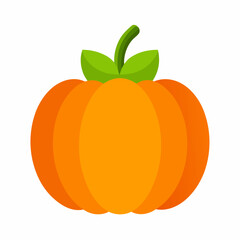 Yellow pumpkin vegetable vector icon on white background
