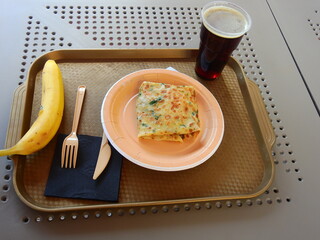 Blini as fast food in a street cafe in Moscow in Russia