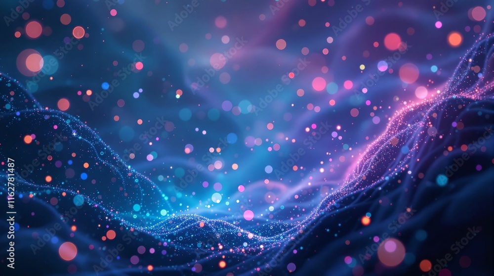 Aufkleber mesmerizing scene with a starry night sky filled with vibrant colors and glowing lights, creating an