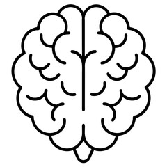 Geometric Brain Icon in Monoline Style