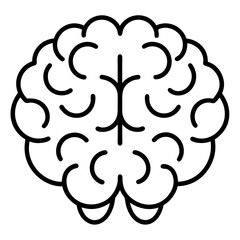 Geometric Brain Icon in Monoline Style