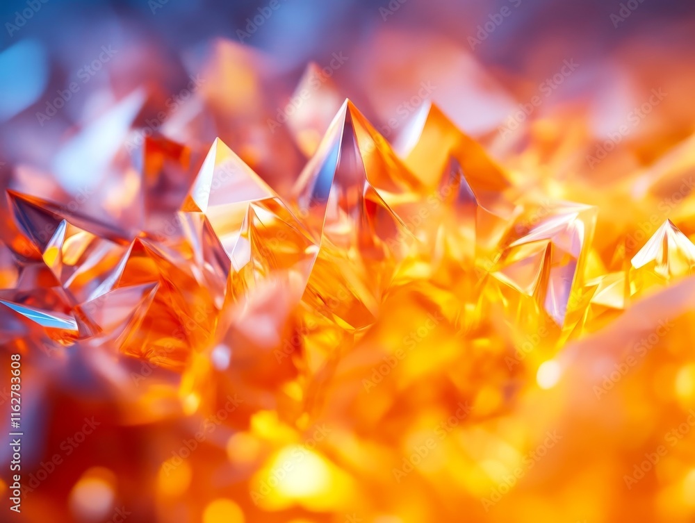 Aufkleber a close-up view of shimmering orange crystals reflecting light, creating an enchanting and vibrant v