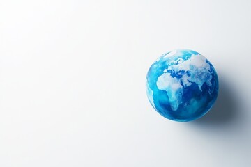 Fototapeta premium A colorful globe representing Earth, highlighting continents and oceans, perfect for environmental and geographical themes.