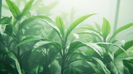 Fototapeta premium Fresh Green Crops in Soft Diffused Light