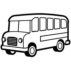 Geometric School Bus Line Art Vector