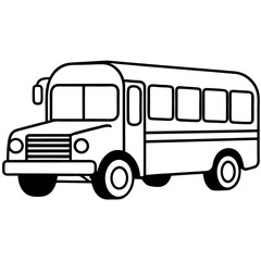 Geometric School Bus Line Art Vector