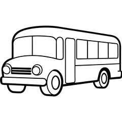 Geometric School Bus Line Art Vector