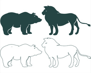 Animals logos collection. Animal logo set. Animal abstract logos. Icon design
