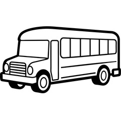 Geometric School Bus Line Art Vector