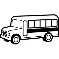 Geometric School Bus Line Art Vector