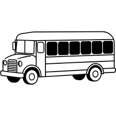 Geometric School Bus Line Art Vector