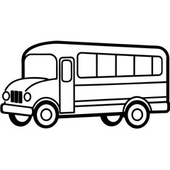 Geometric School Bus Line Art Vector