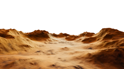 Red planet surface with lunar crater view, mars exploration space concept, cosmic planetary science illustration, astronomical discovery art isolated