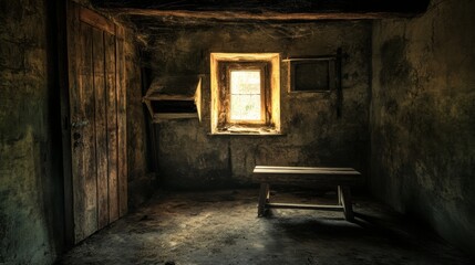 Obraz premium Rustic Farming Scene with Harsh Lighting Effect