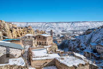 The scenic views of Cemil Village which is famous for the Greek Church in Ürgüp, Nevşehir, Turkey