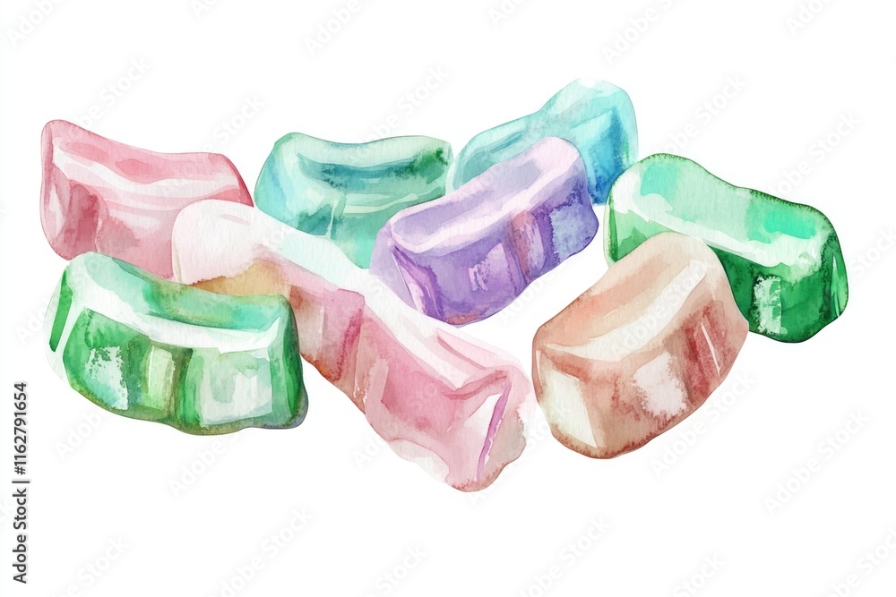 Poster colorful gummy bear characters arranged in a fun and playful scene