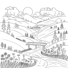 Fototapeta premium illustration of landscape