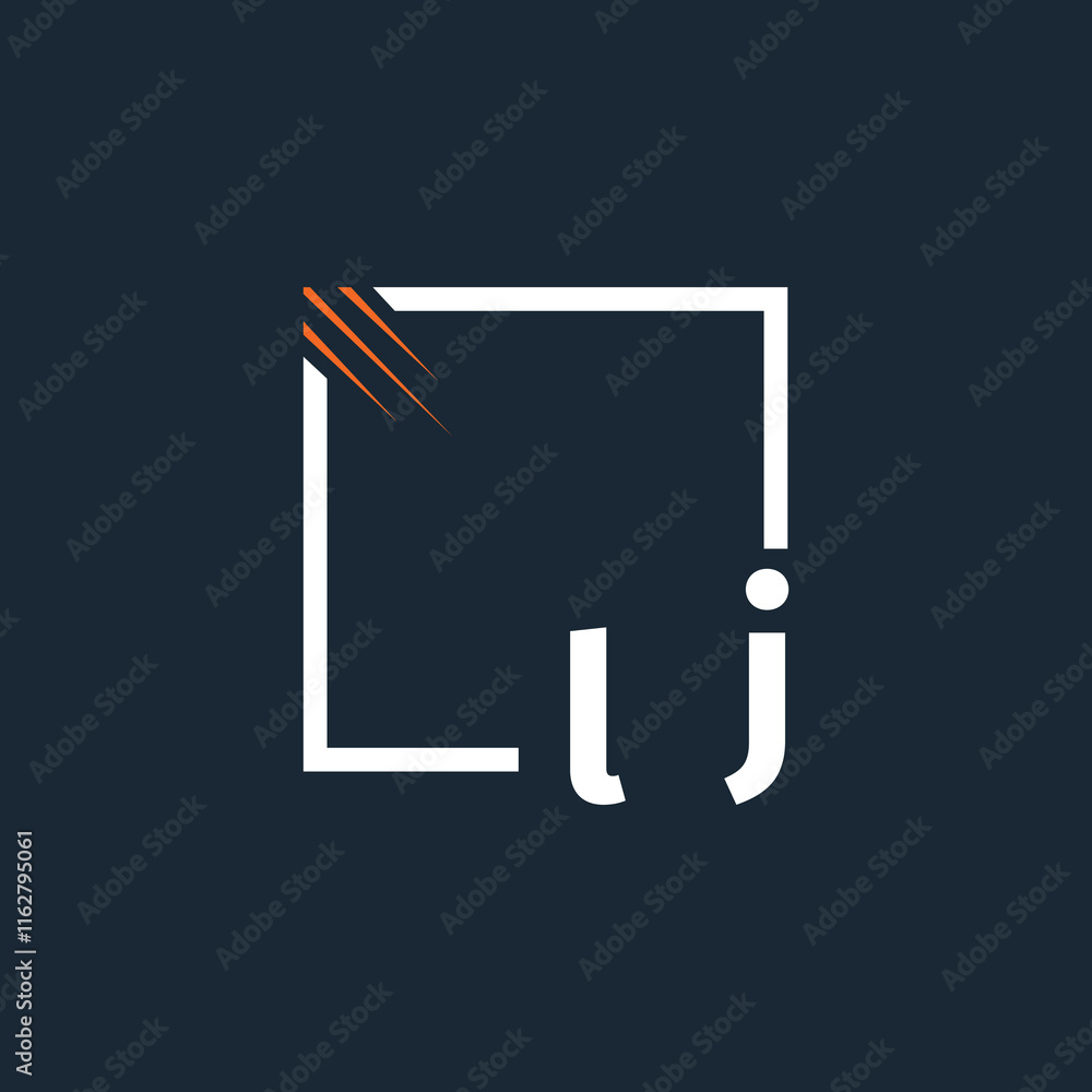 Fototapete initial monogram logo with square style design.