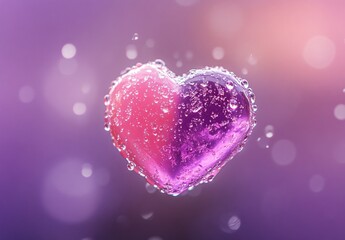 Obraz premium Vibrant Pink Purple Water Heart, Abstract Love Concept