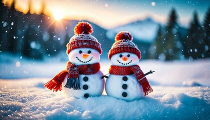 Snowman Couple