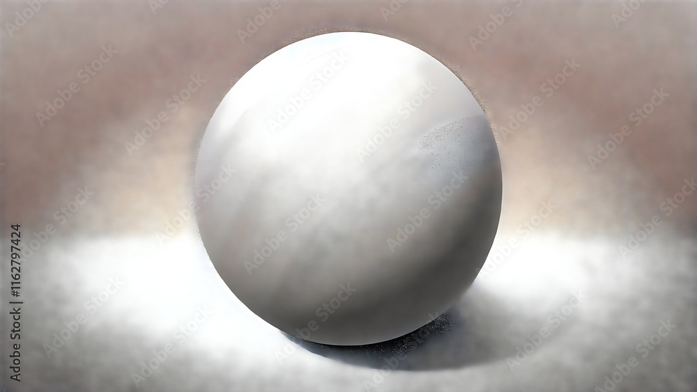 Poster abstract white sphere floating soft light background artistic perspective
