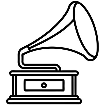 recommend clip art: A phonograph silhouette vector icon illustration ,music,musical instrument on white background.