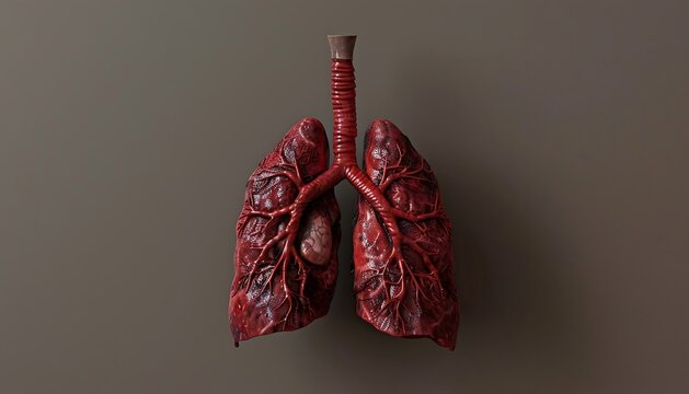 Human Lungs Anatomy For Medical Concept 3D Illustration.