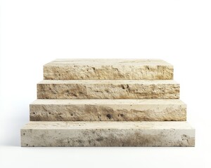 A series of textured stone blocks arranged as a staircase, showcasing natural materials in an elegant design.