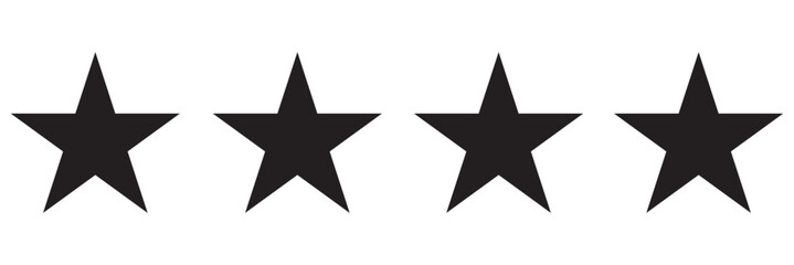 Four star rating. Product review flat icon for apps and websites.