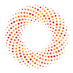 Dots, circles spiral, swirl, twirl. Circular speckles, stipples illustration. Pointillist, pointillism, stippling art element © Fahrus sinatria