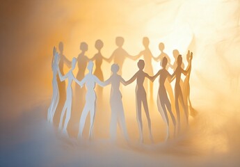 Paper Chain People Figures Unity Circle Teamwork Collaboration