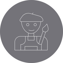 Painter icon single vector illustration
