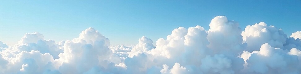 White cloud formations drifted lazily across the sky, serene, airy