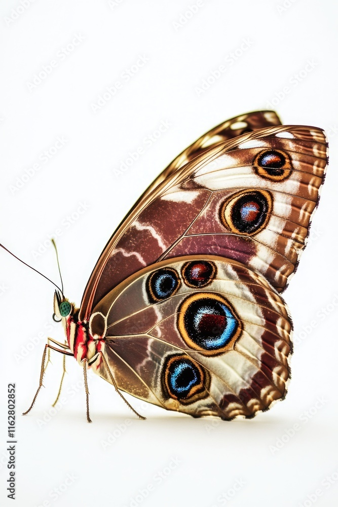 Aufkleber a detailed view of a butterfly's body and wings on a white background, ideal for use in educational 