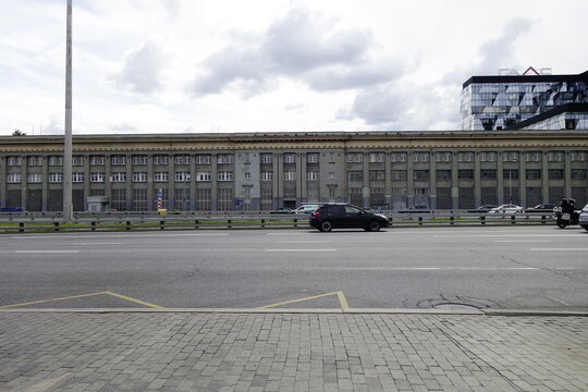 View on Leningradskoye shosse in Moscow from Dinamo stadium