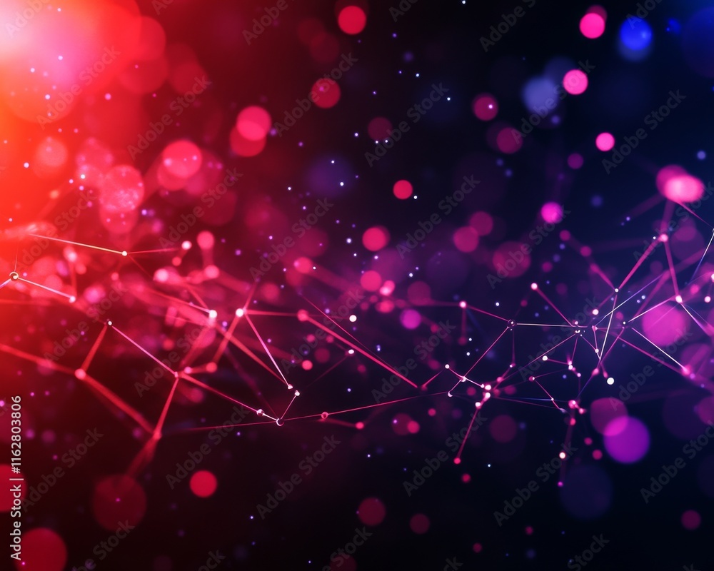 Poster a vibrant, abstract image showcasing colorful dots and interconnected lines, evoking creativity and 