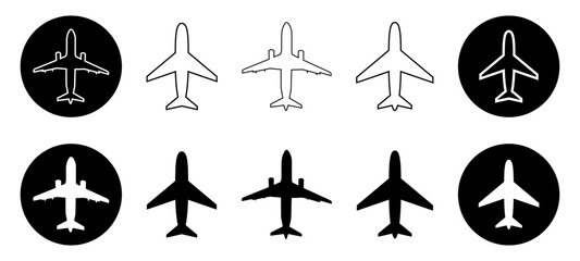 Airplane mood aeroplane icon aerodrome plane air vector aviation silhouette take off outline flight