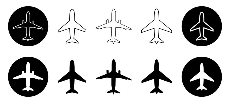 Airplane mood aeroplane icon aerodrome plane air vector aviation silhouette take off outline flight