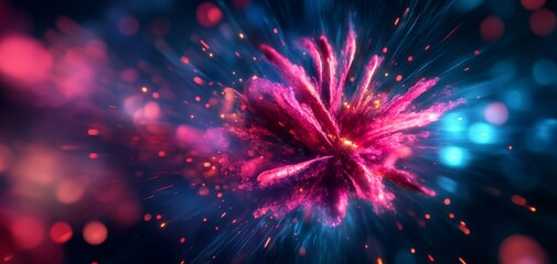 Fototapeta premium A vibrant explosion of color and light, showcasing a dynamic and abstract design full of energy and creativity.