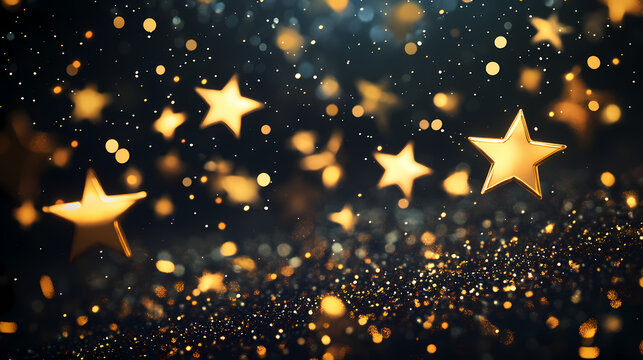 The air is thick with anticipation as the shimmering starfall begins each star falling in a seemingly perfect rhythm and pattern. Starfall. Illustration