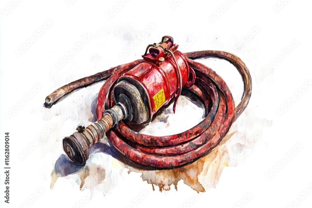 Aufkleber a single red fire hydrant on a white background, a simple and bold visual element