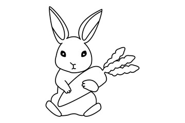 Carrot continuous single line art drawing of white background 