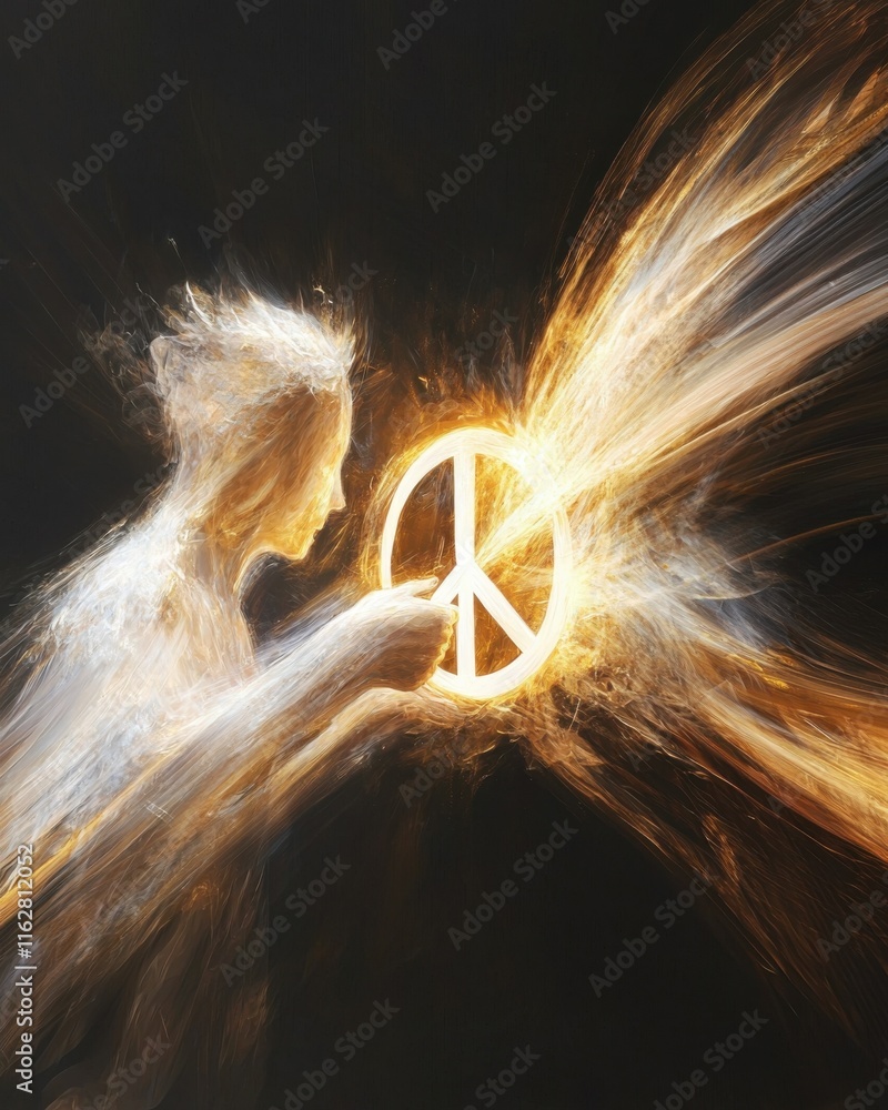 Poster global peace talks emphasizing unity artistry abstract concepts inspirational vision digital environ