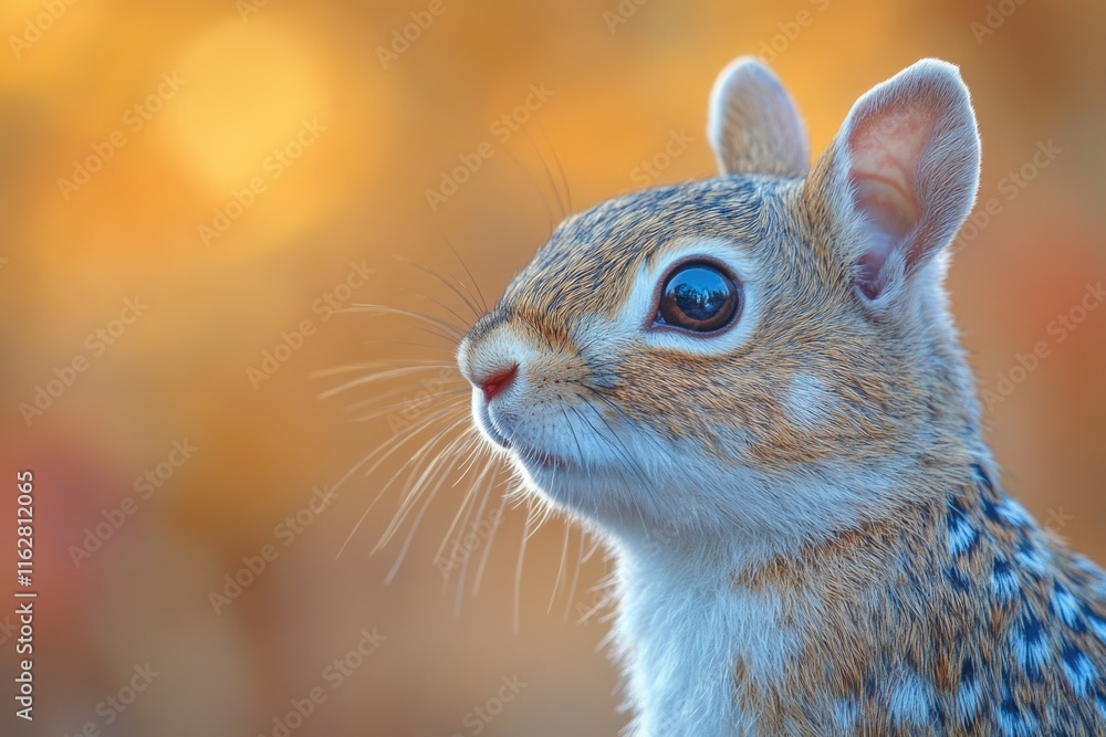 Poster a close-up shot of a small animal's face with a blurred background